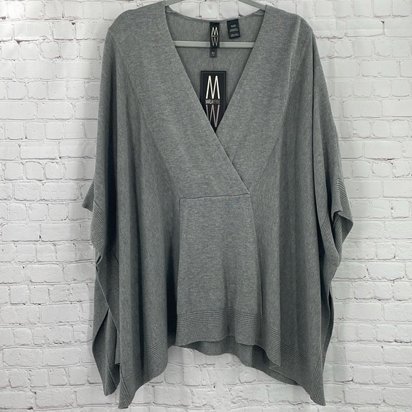 Marla Wynne NWT Everywhere Sweater Oversized Poncho Slouchy Wide Sleeve M/L Top - Picture 1 of 10